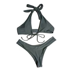 ZAFUL Women Sz 8 Bikini Set Swimwear Knotted Padded Thong Swimsuit Wire Free